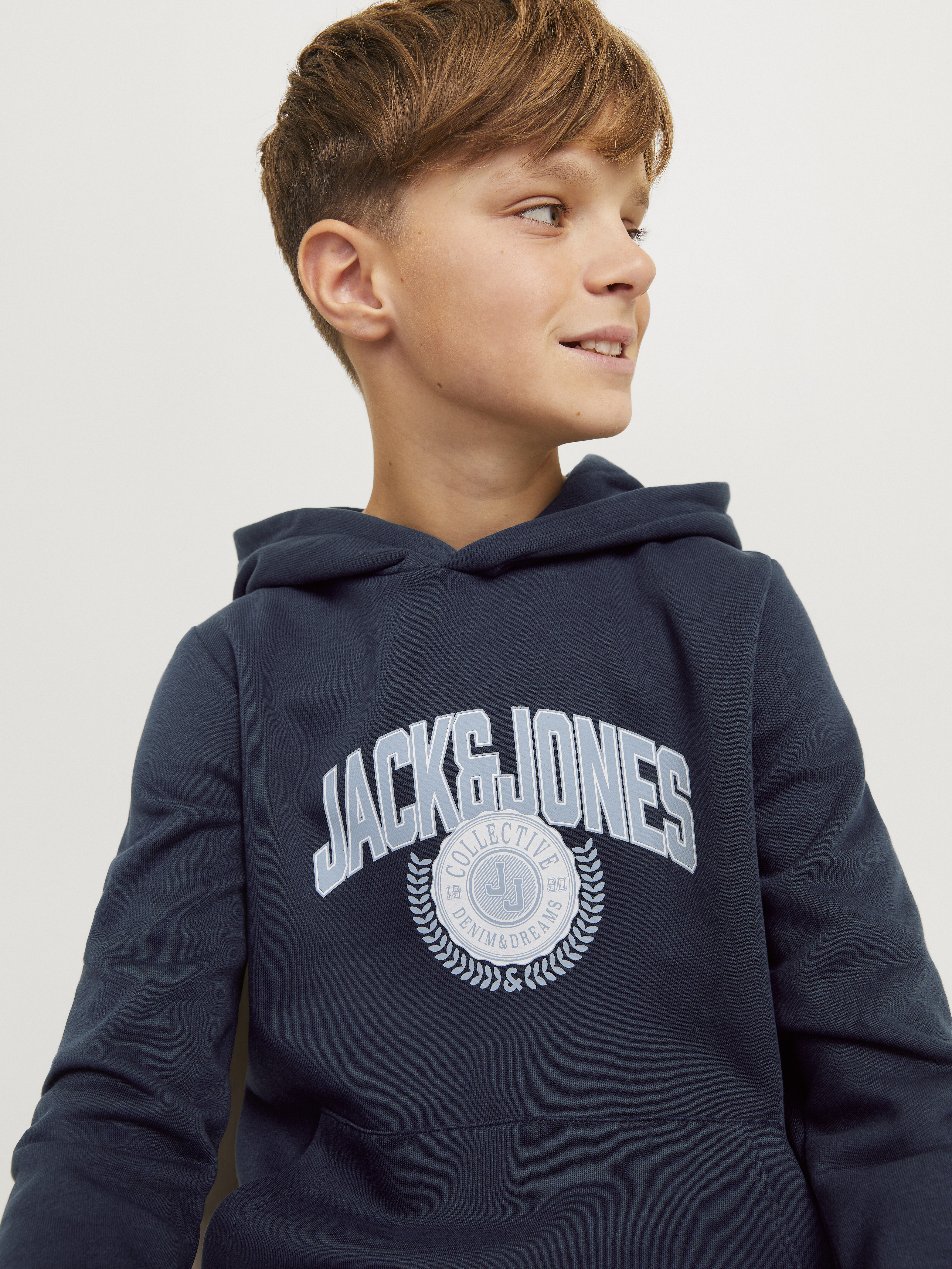 JACK&JONES - JJKAM VARSITY SWEAT HOOD - 12266761