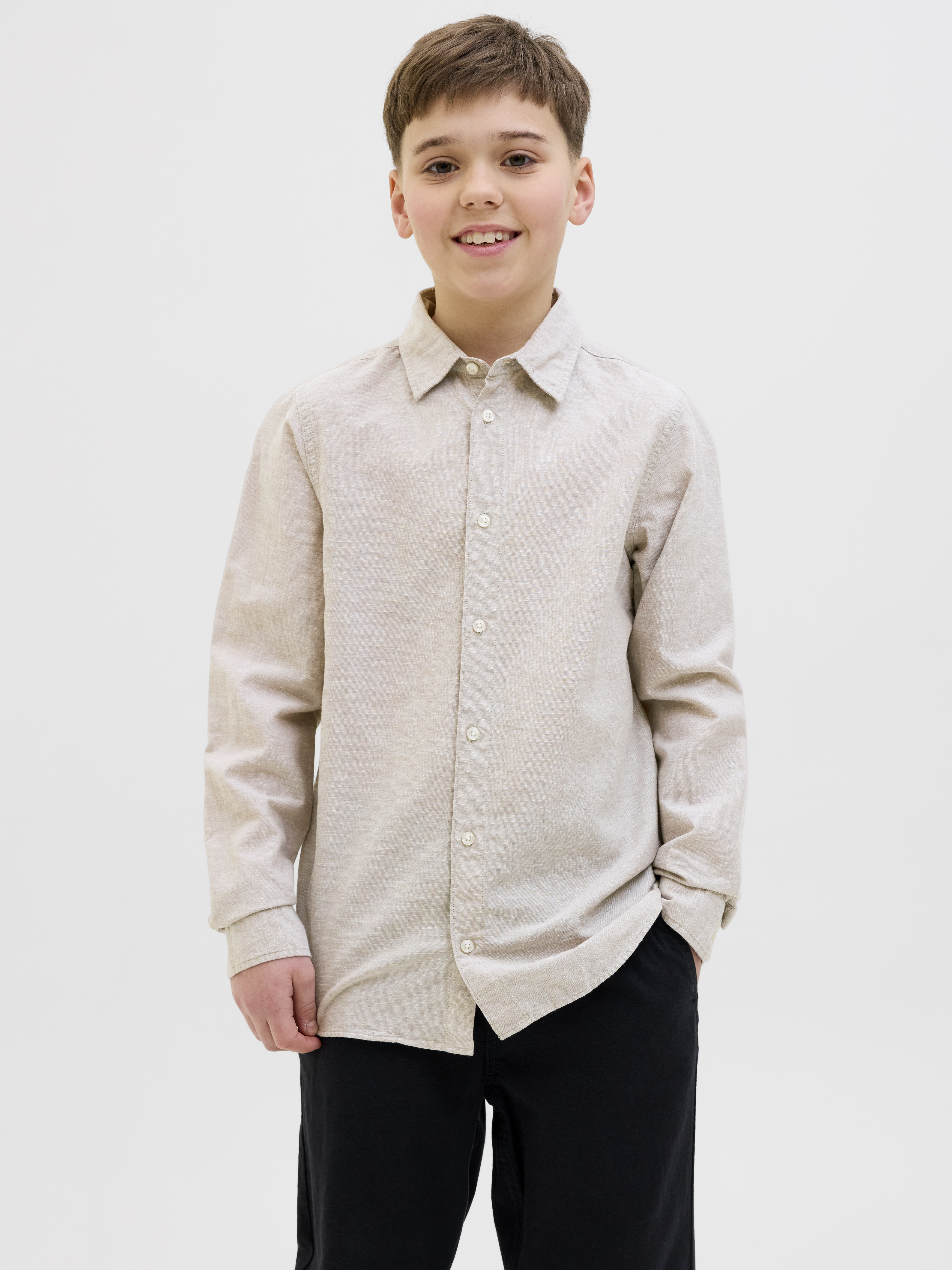 JACK&JONES - JJEBREEZE LINEN BLEND SHIRT - 12268988